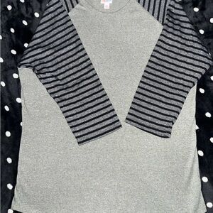 LuLaRoe Gray and Black Striped Randy